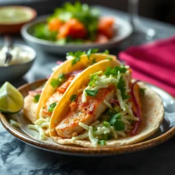 Fish Tacos with Cilantro Lime Slaw